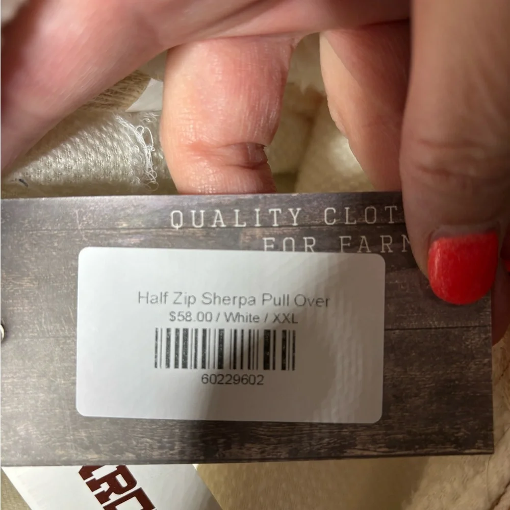 Cozy White Sherpa Half-Zip Sweater - Picture 5 of 5